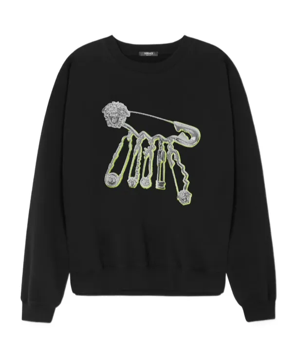 Pin-Printed Crewneck Sweatshirt