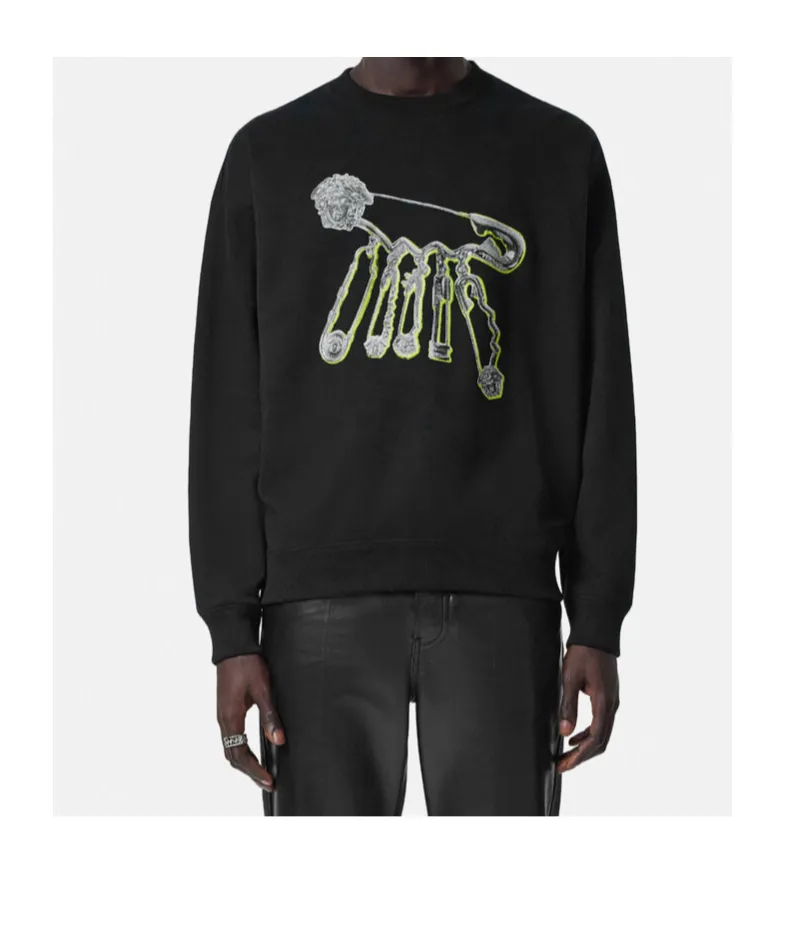 Pin-Printed Crewneck Sweatshirt