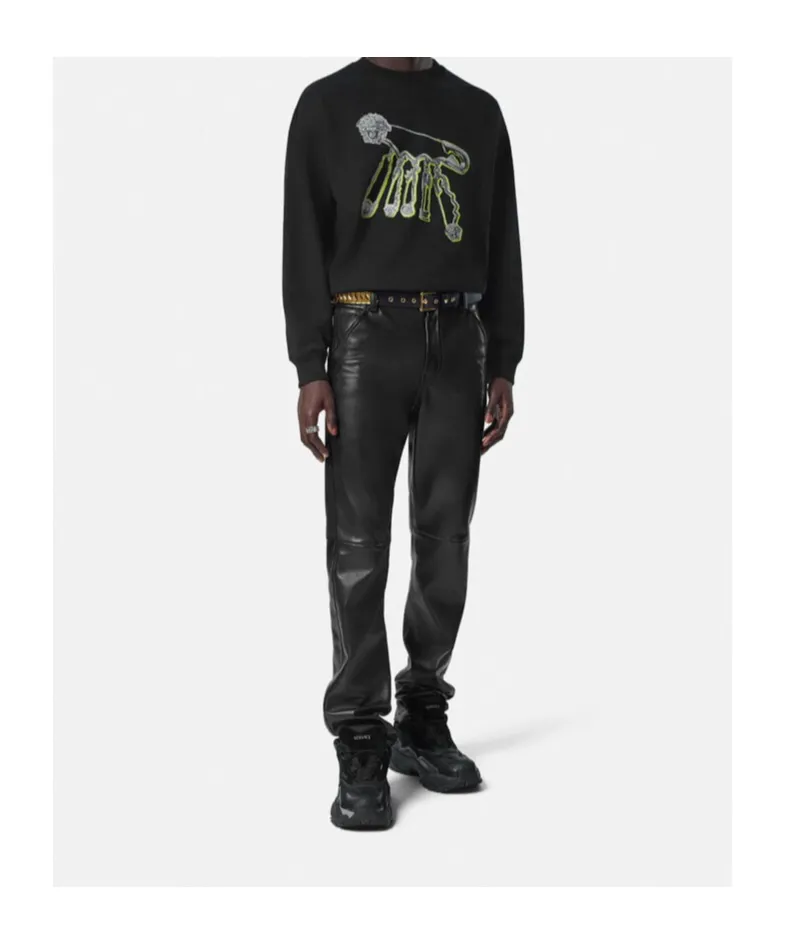 Pin-Printed Crewneck Sweatshirt