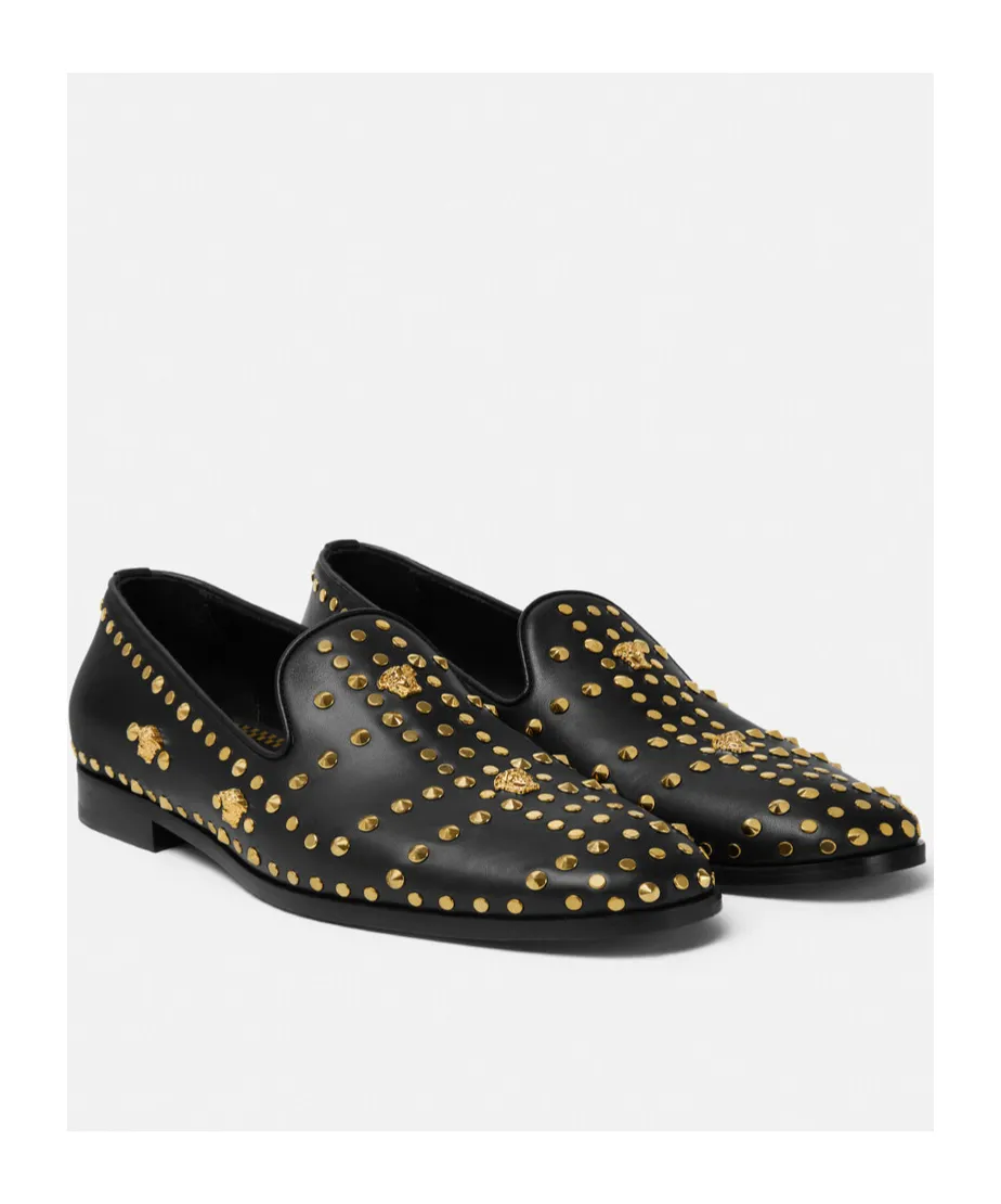 Studded Round-Toe Loafers