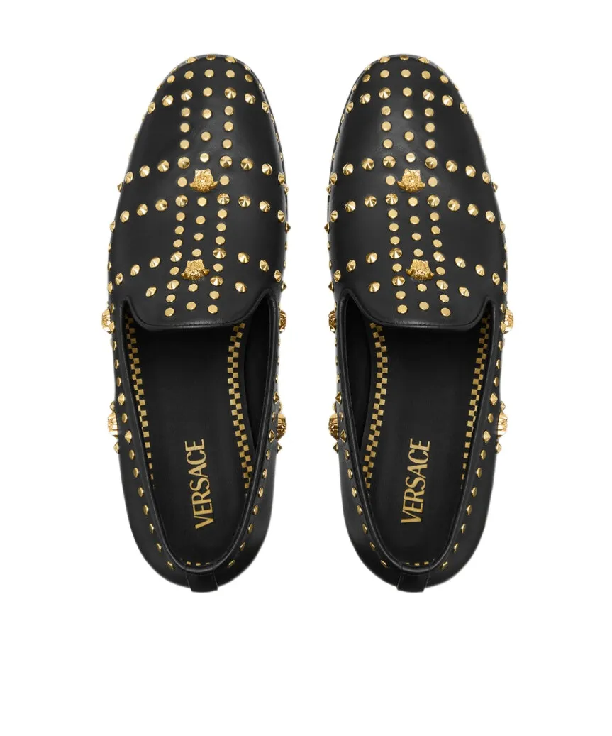 Studded Round-Toe Loafers