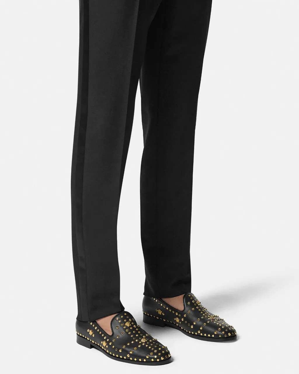 Studded Round-Toe Loafers
