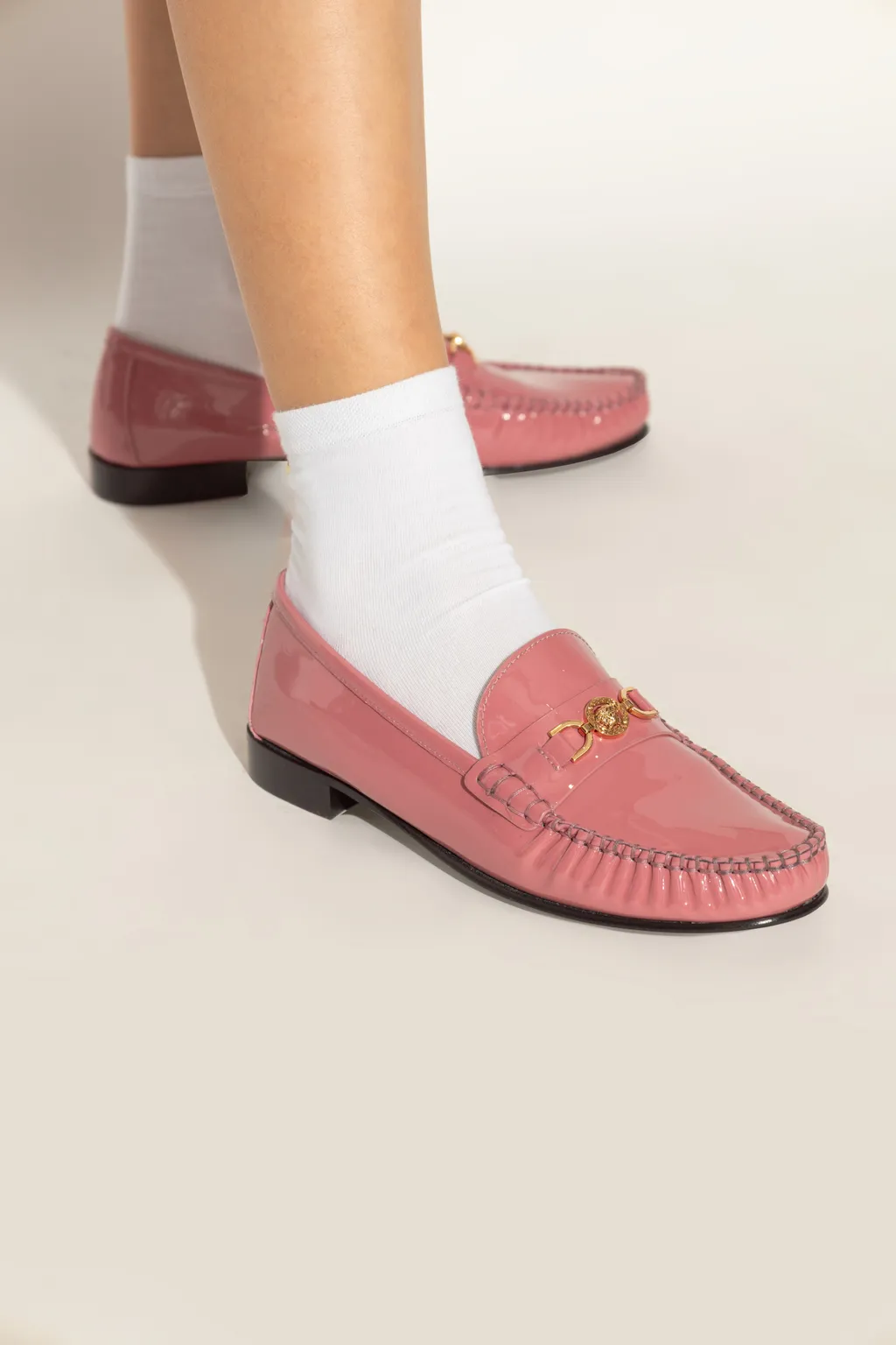 Medusa-Plaque Slip-On Loafers