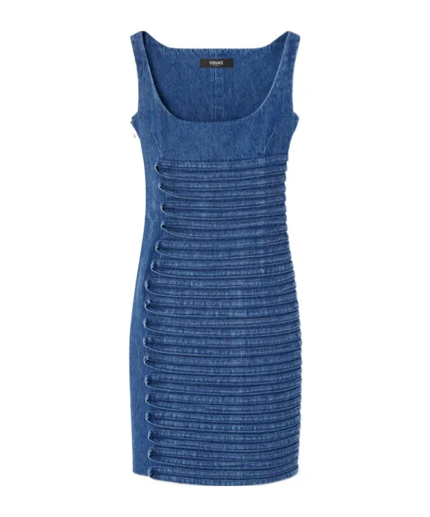 Panelled Denim Mini Dress