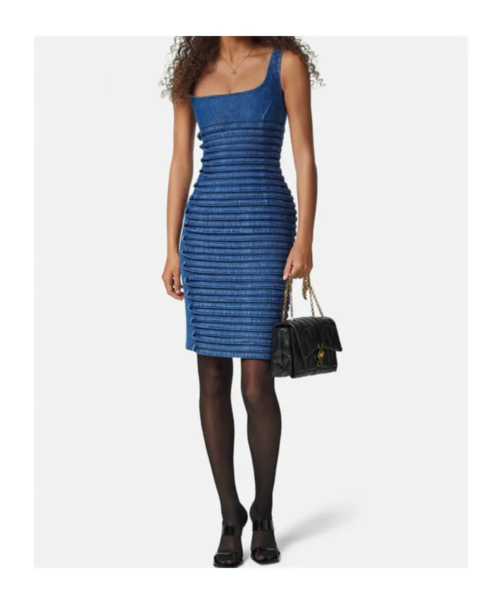 Panelled Denim Mini Dress