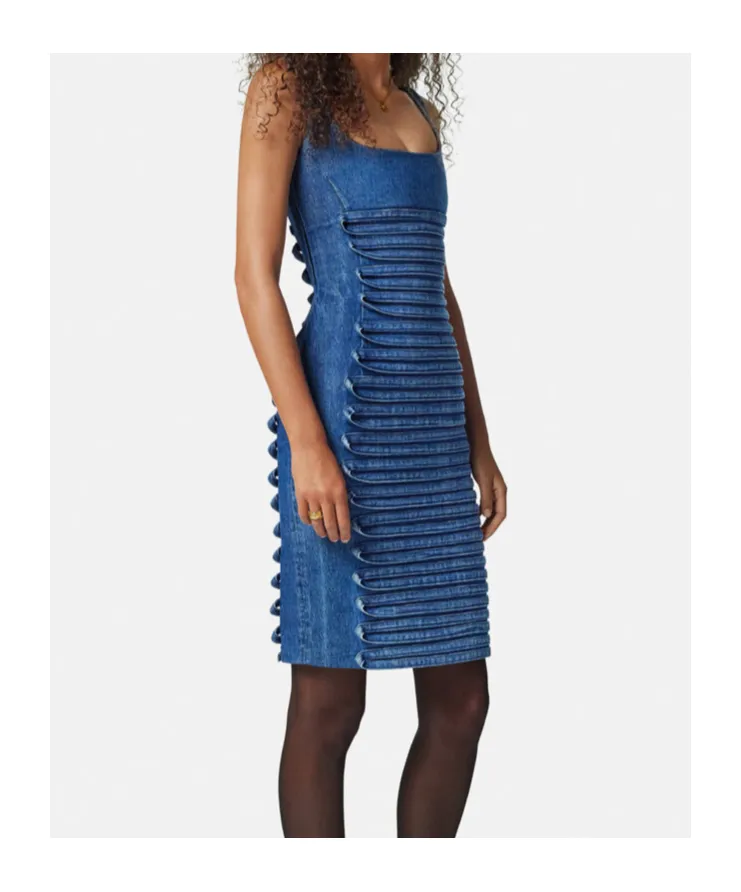 Panelled Denim Mini Dress