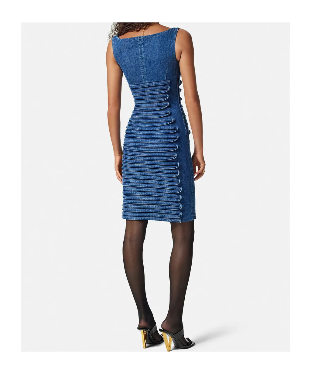 Panelled Denim Mini Dress