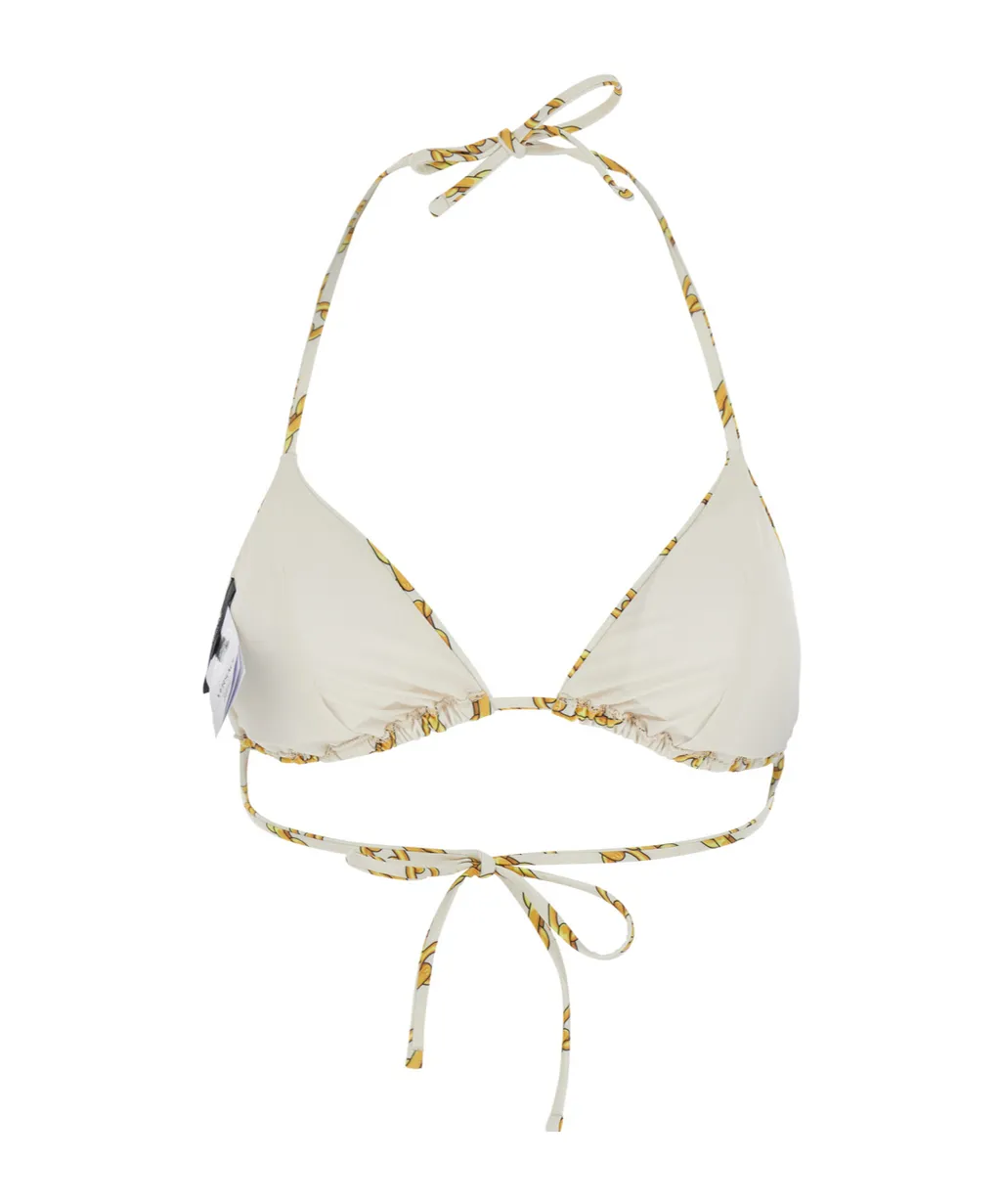 Chain Print Triangle Bikini Top