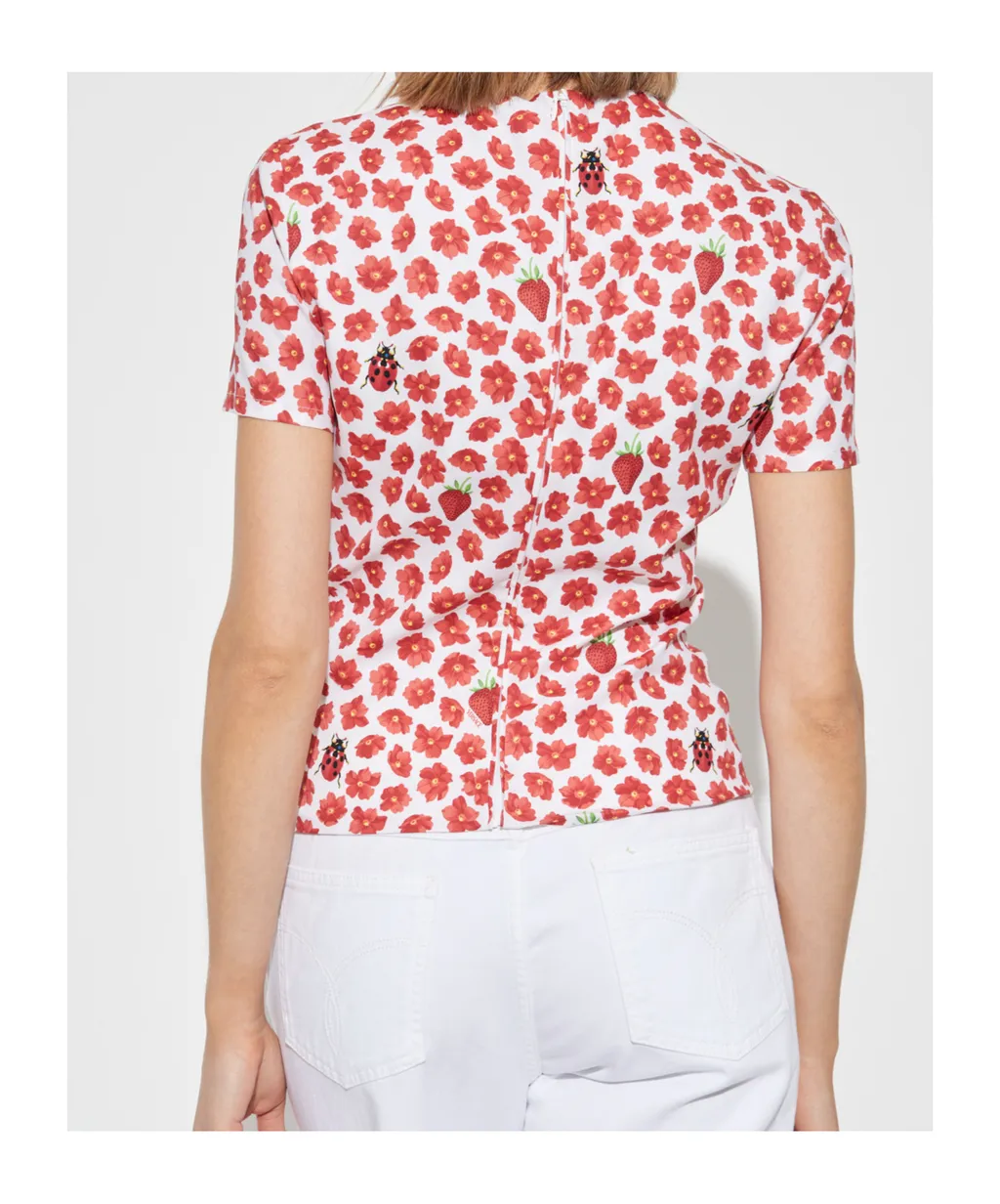 Floral Printed Short-Sleeved Top
