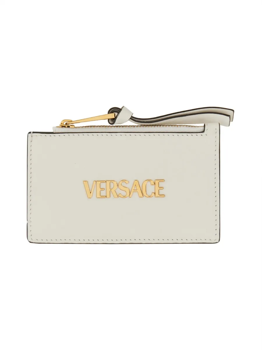 Logo-Lettering Zipped Wallet