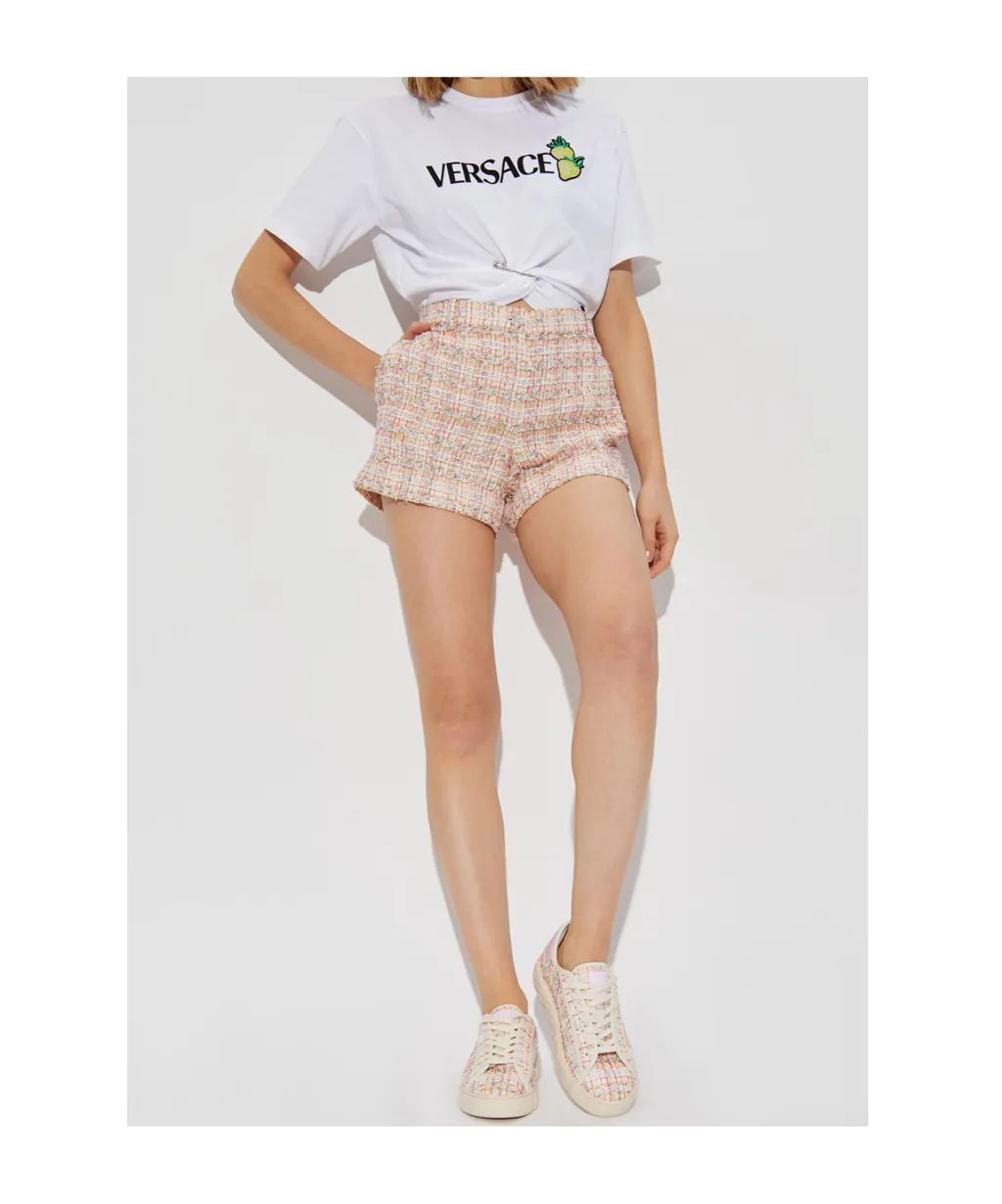 Lurex Thread Tweed Shorts