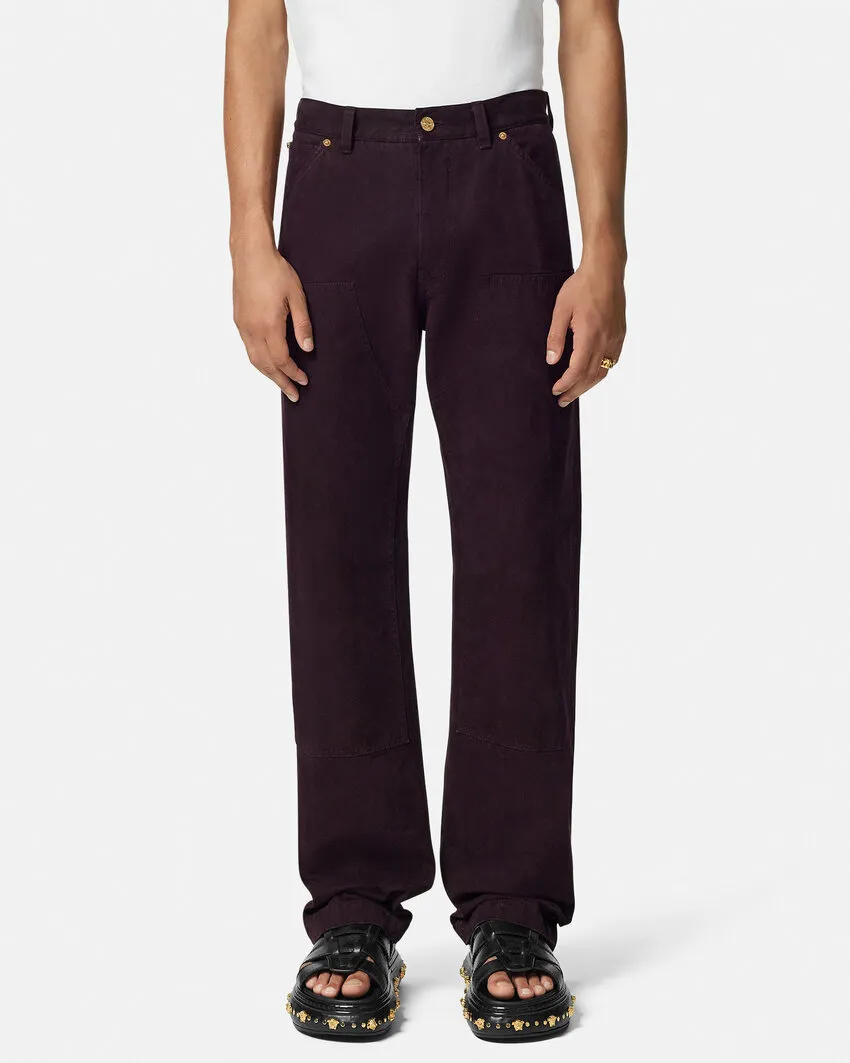 Logo-Patch Straight-Leg Jeans