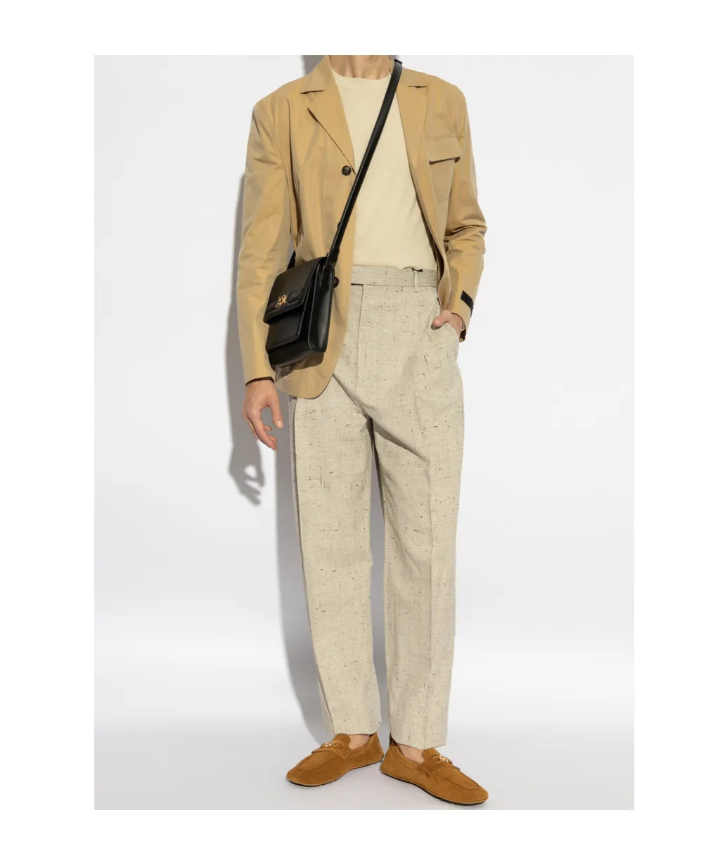 Flap-Pocket Single-Breasted Tailored Blazer