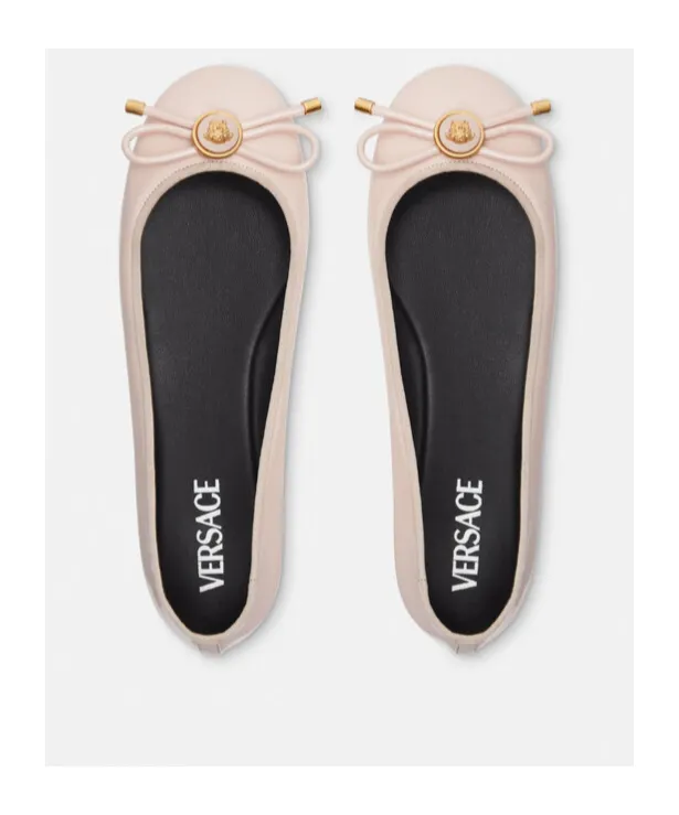 Medusa-Head Round-Toe Ballerina Shoes