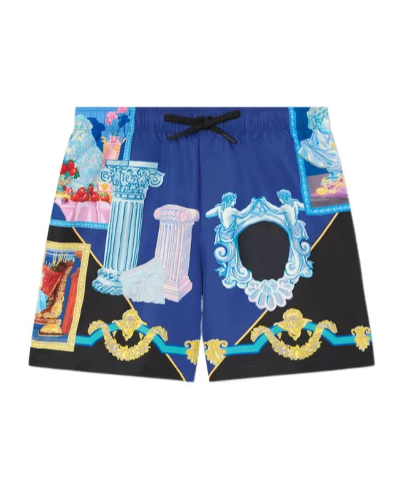 Graphic-Print Swim Shorts