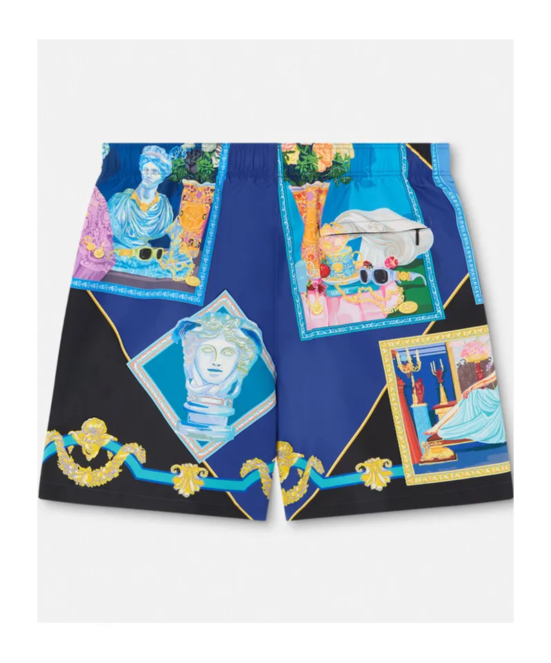 Graphic-Print Swim Shorts