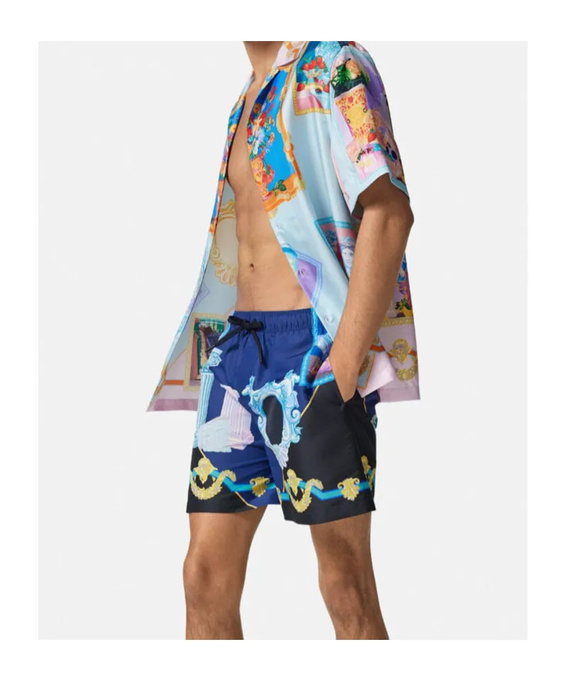 Graphic-Print Swim Shorts