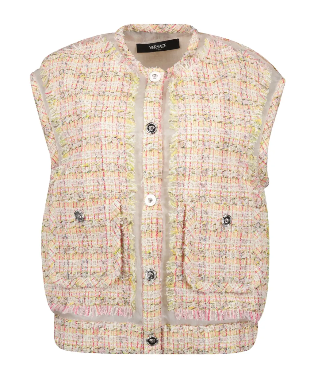 Button-Up Tweed Gilet
