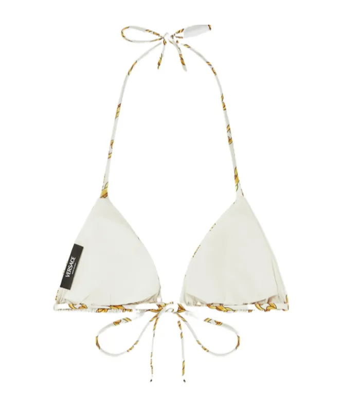 Logo Triangle-Cup Tie-Fastened Bikini Top