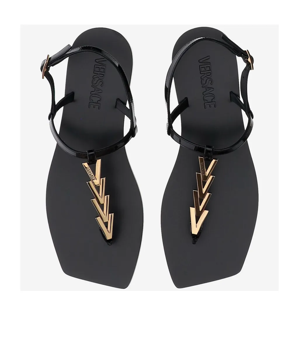 V-Chain Square-Toe Sandals