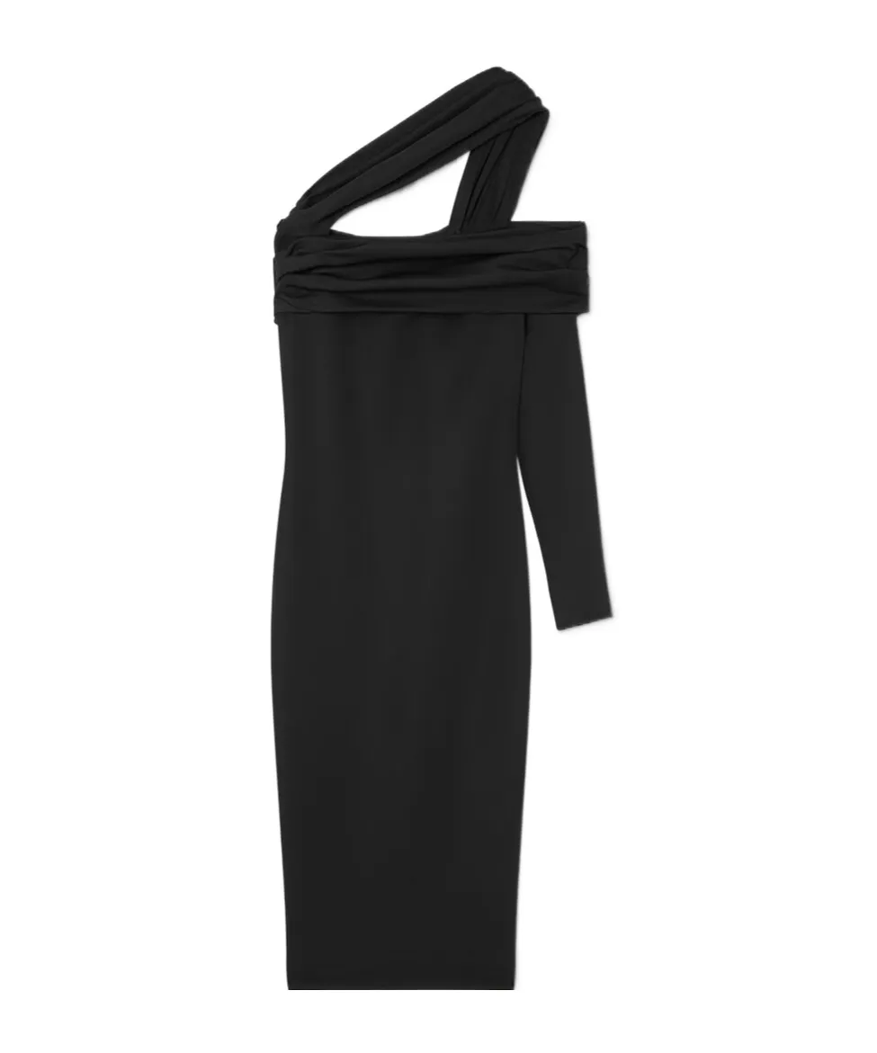 Cut-Out Detailed One-Shoulder Dress