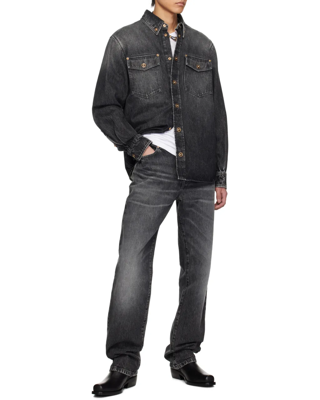Button-Up Denim Shirt