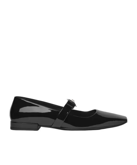Gianni Ribbon Square-Toe Ballerina Shoes