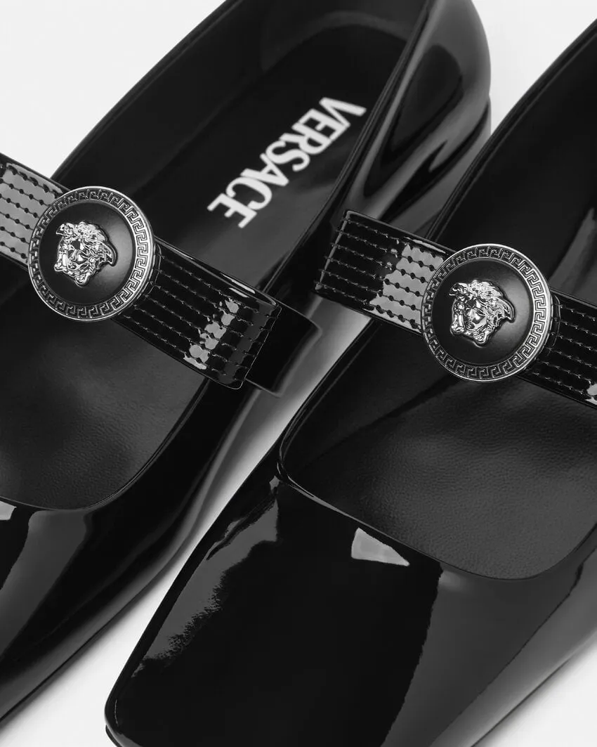 Gianni Ribbon Square-Toe Ballerina Shoes