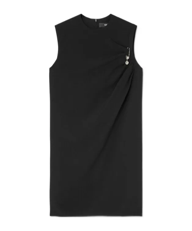 Safety Pin-Detailed Sleeveless Mini Dress