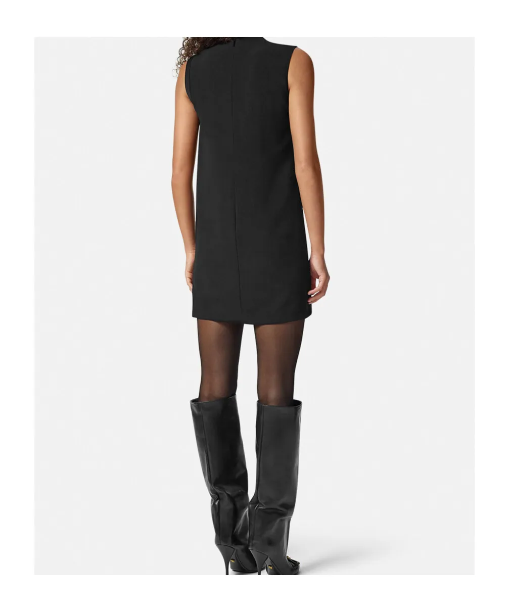 Safety Pin-Detailed Sleeveless Mini Dress