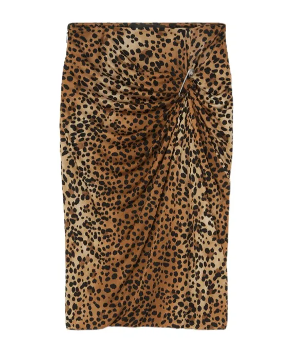 High-Waist Leopard-Printed Mini Skirt