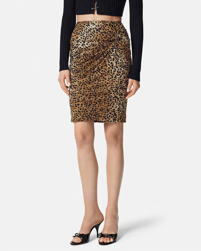 High-Waist Leopard-Printed Mini Skirt