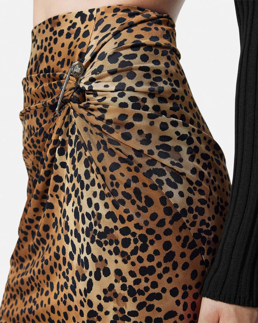 High-Waist Leopard-Printed Mini Skirt