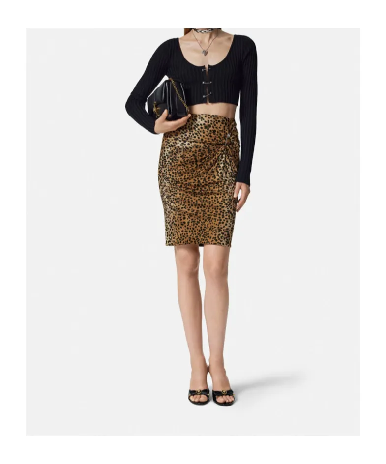 High-Waist Leopard-Printed Mini Skirt