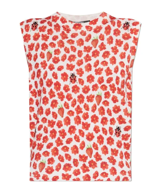 Floral Motif Sleeveless Top