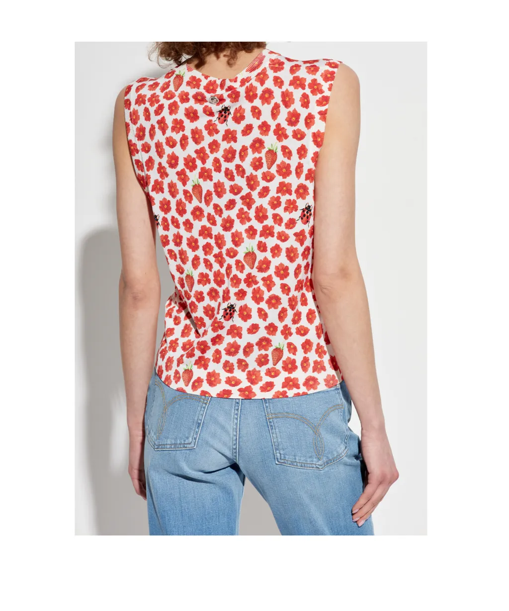 Floral Motif Sleeveless Top