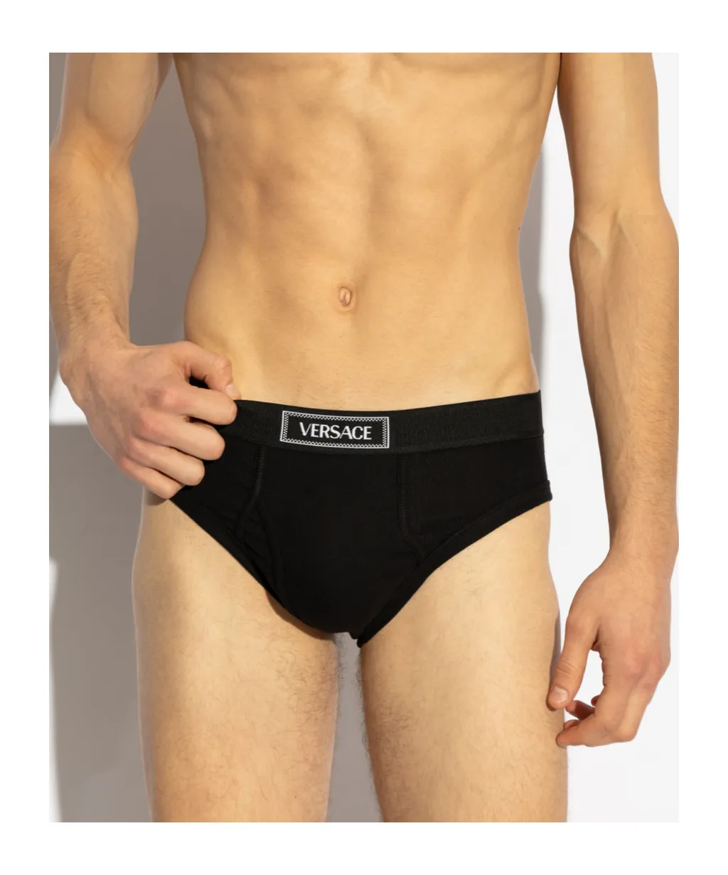 90S Versace Logo Waistband Briefs