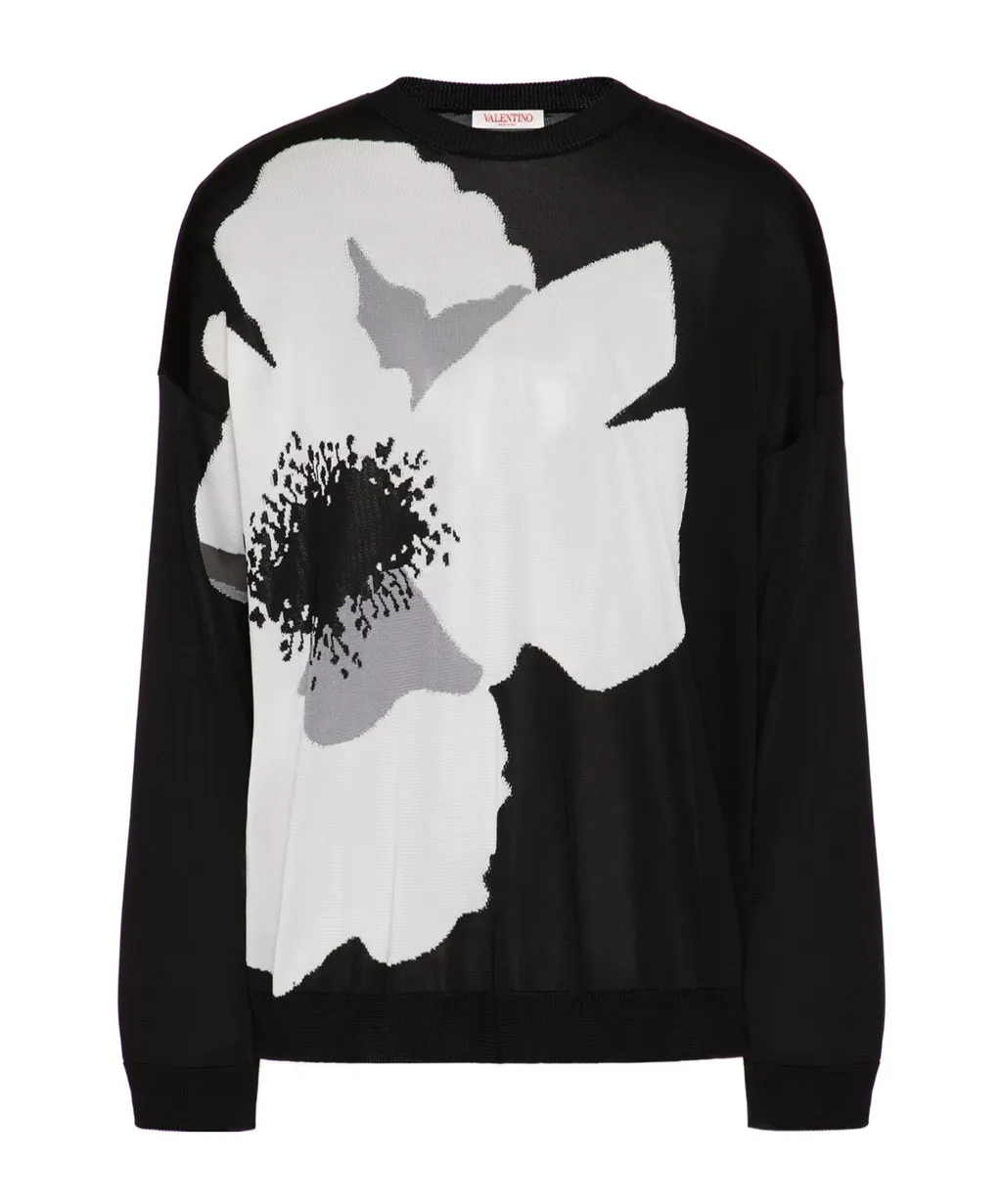 Floral Patterned Crewneck Jumper