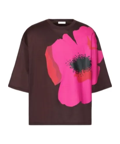 Flower Portrait-Print Cotton T-Shirt