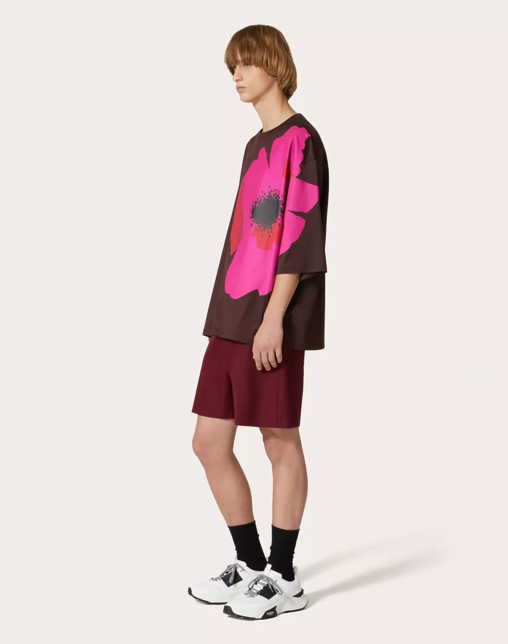 Flower Portrait-Print Cotton T-Shirt