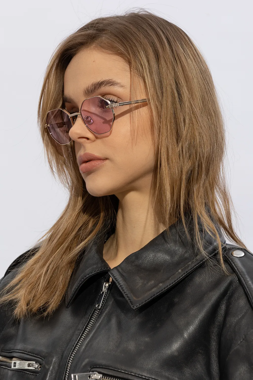 Rockstud Geometric-Frame Sunglasses