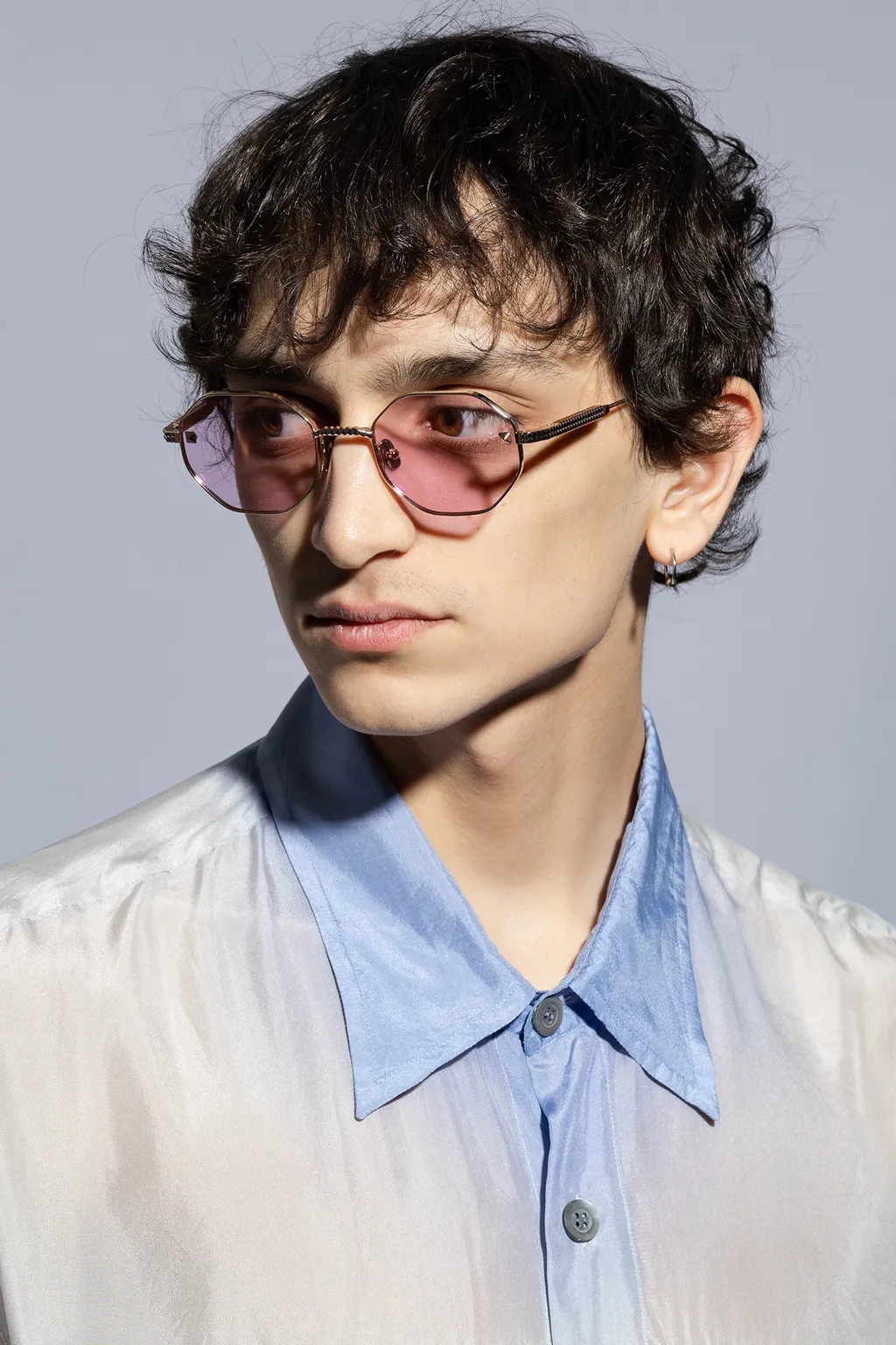 Rockstud Geometric-Frame Sunglasses