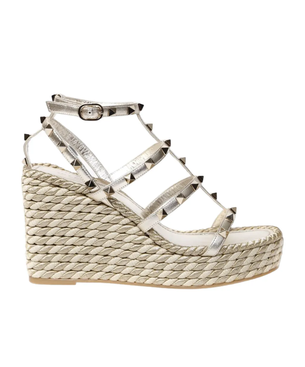 Rockstud Espadrille Wedge Sandals