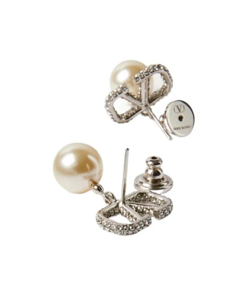 Vlogo Signature Embellished Drop Earrings