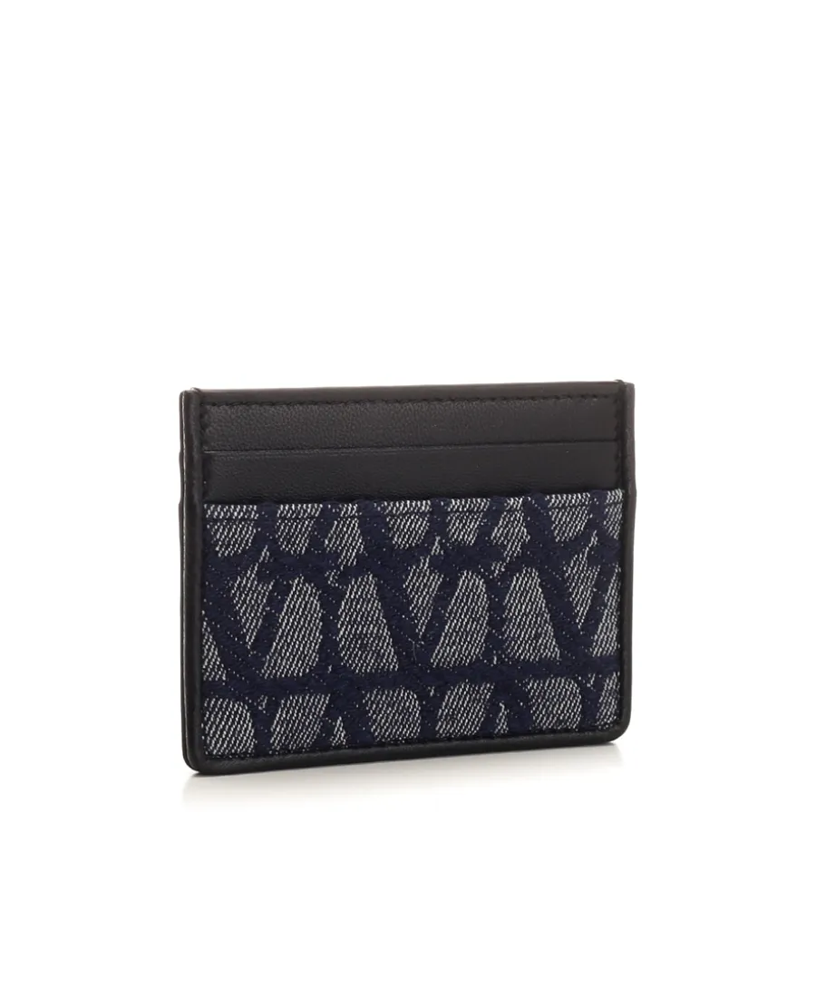 Logo Monogrammed Denim Cardholder