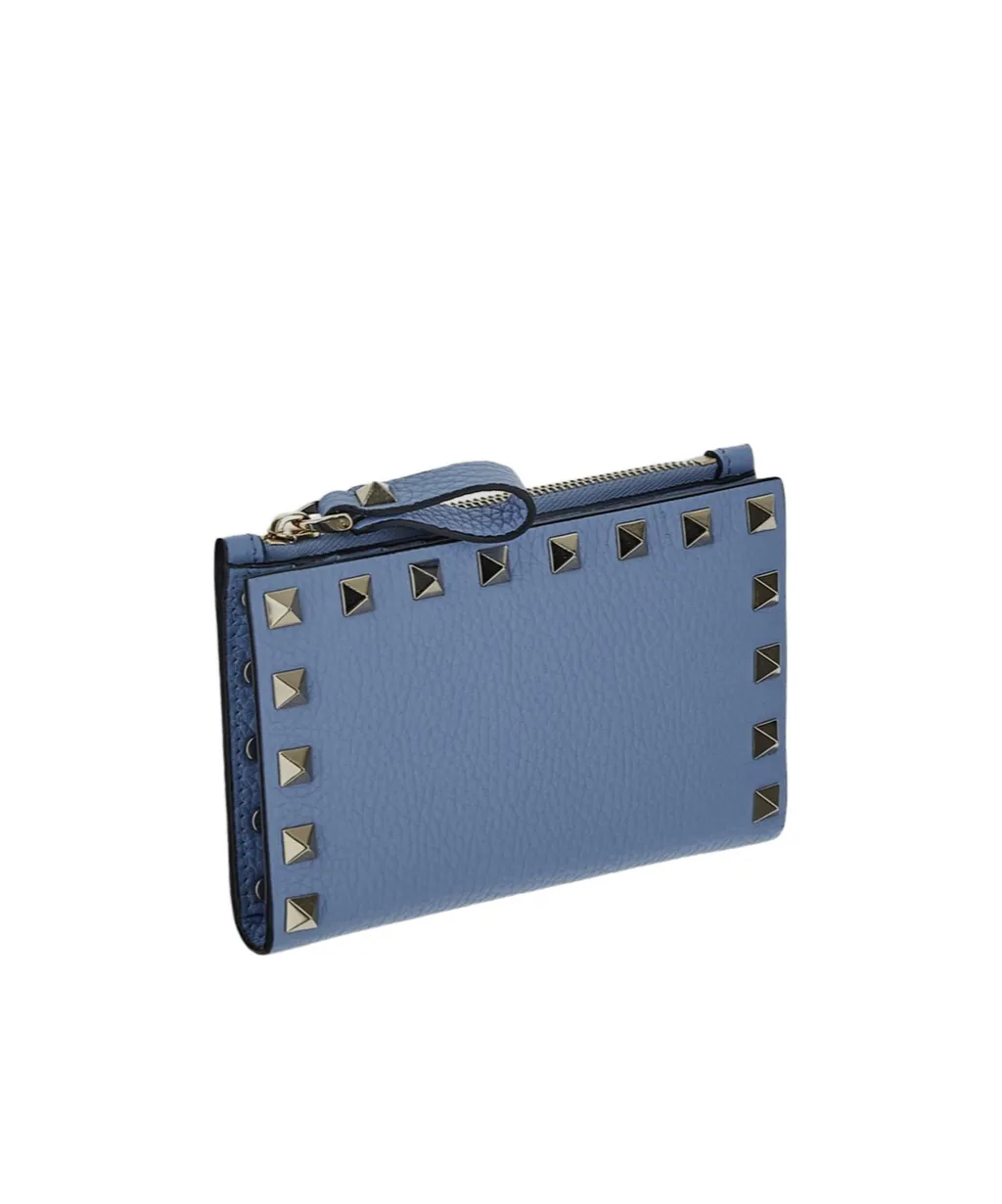Rockstud-Embellished Leather Wallet