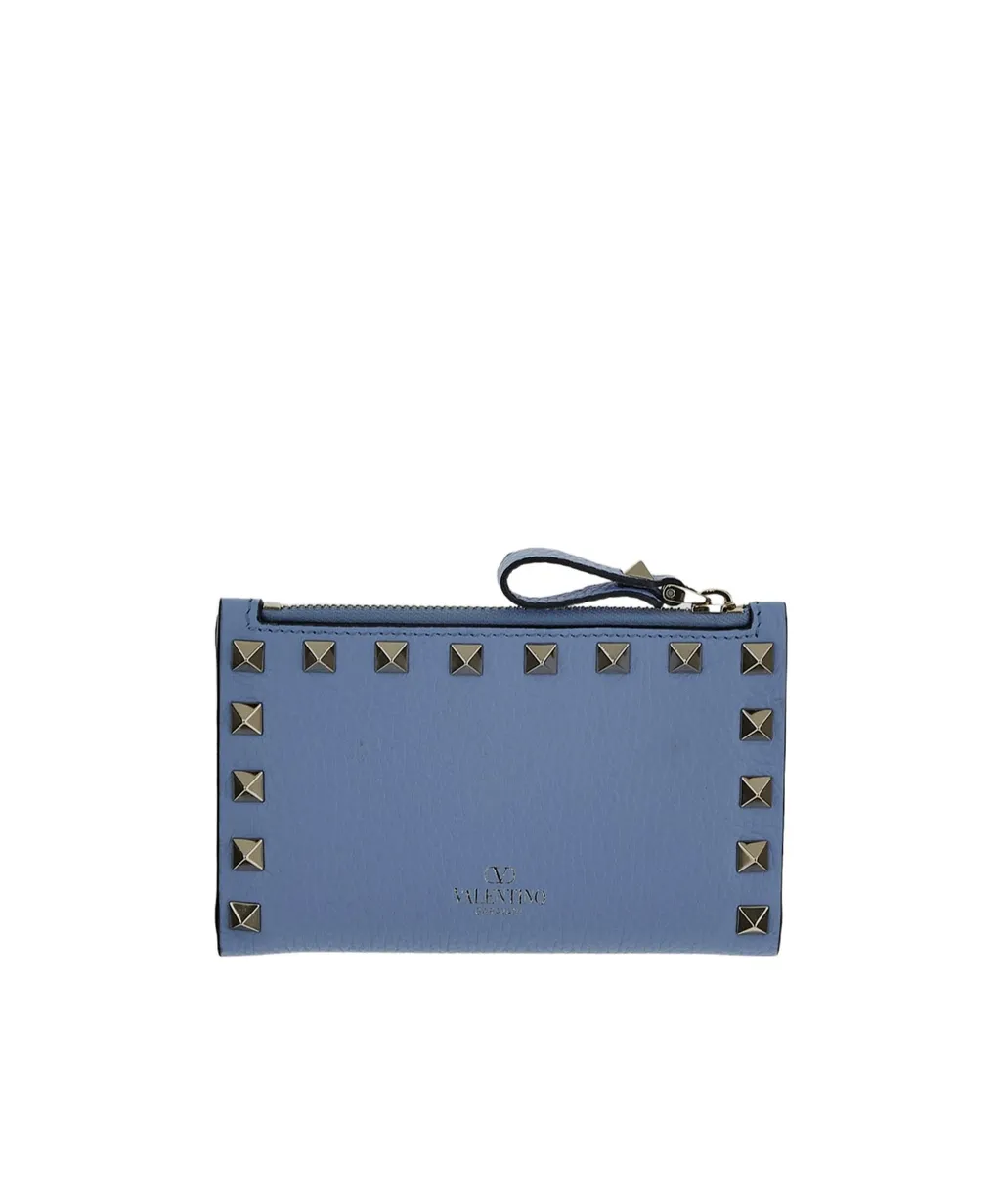Rockstud-Embellished Leather Wallet