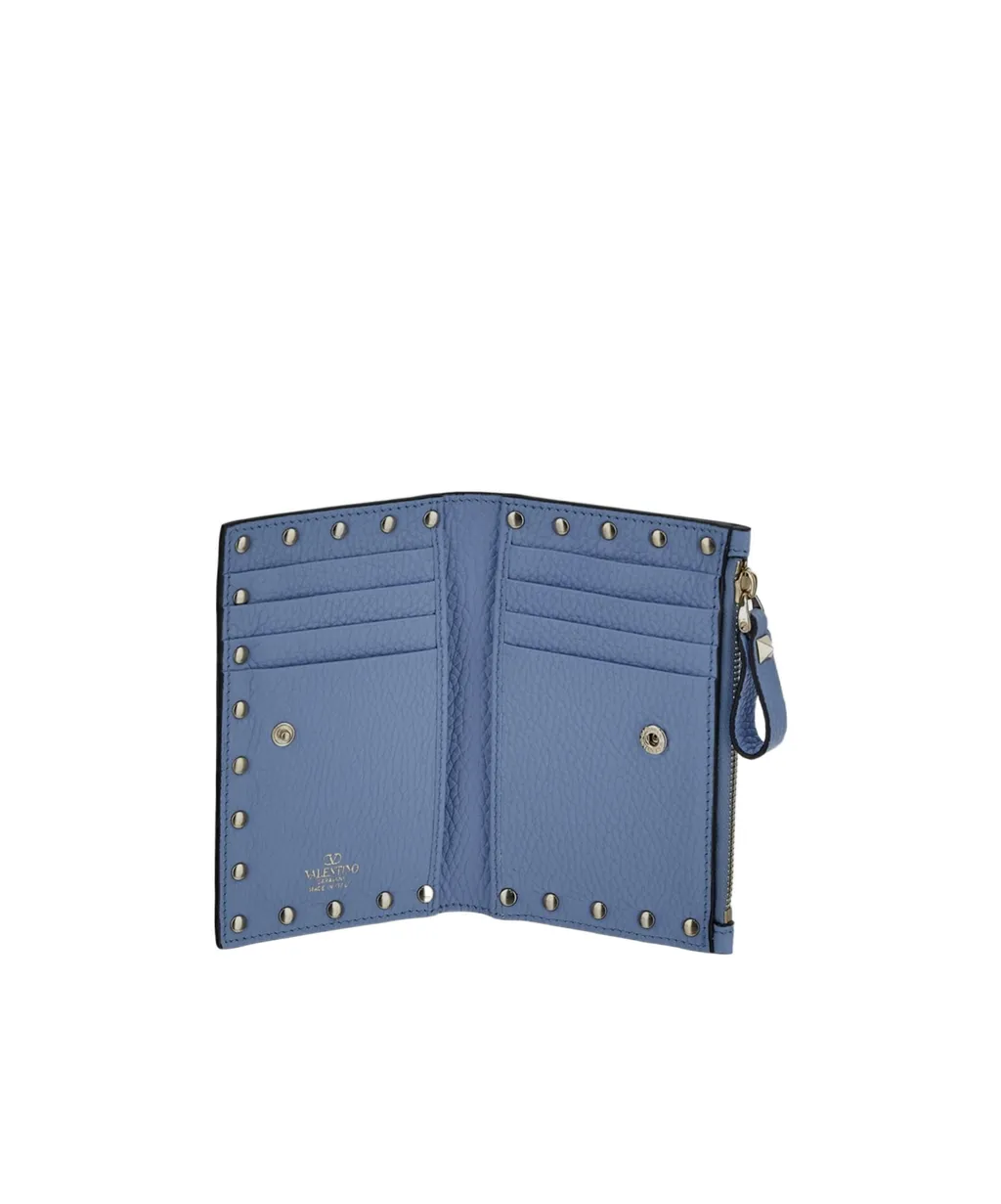 Rockstud-Embellished Leather Wallet