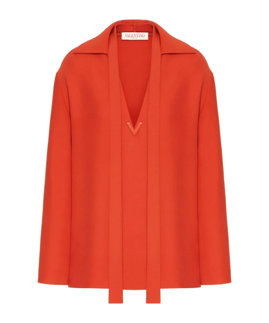 Vlogo Plaque V-Neck Blouse
