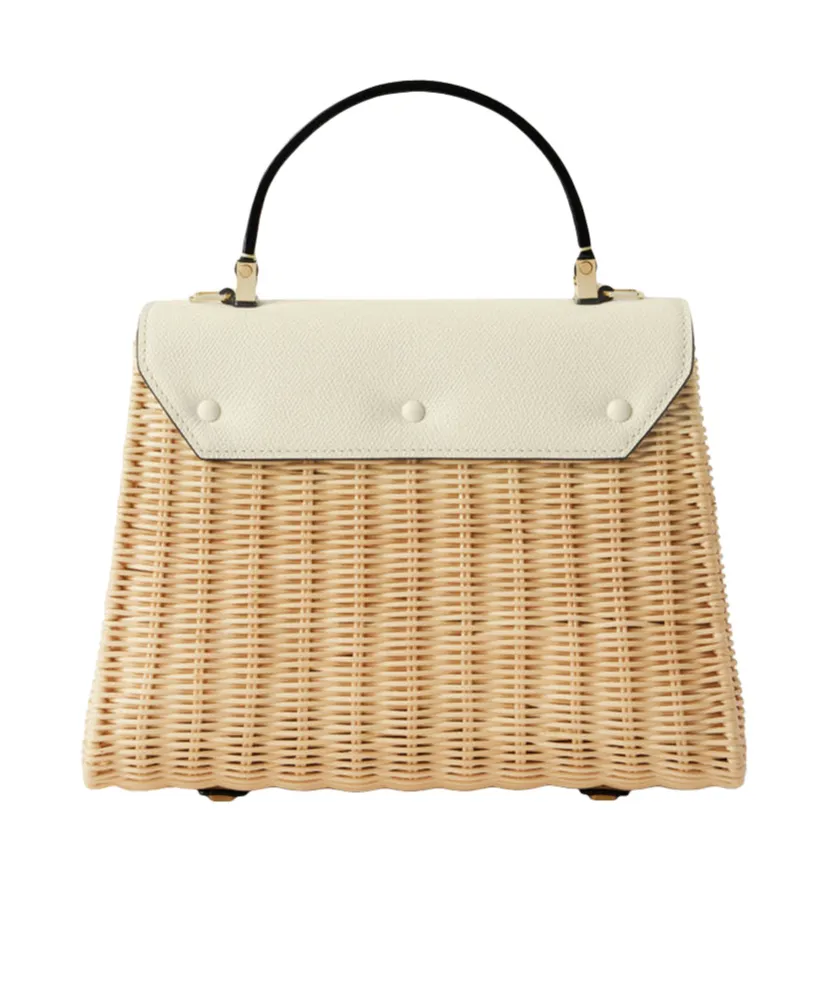 Iside Wicker Top Handle Medium Bag